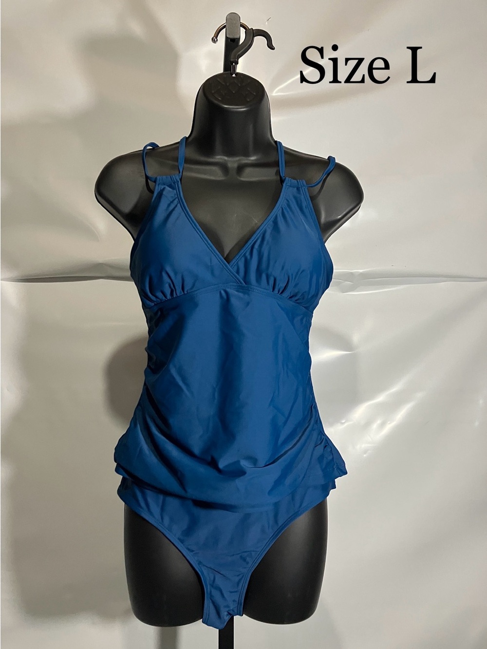 Women's Blue Tankini Swim Set - Size L